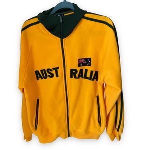 Australia Flag Yellow Zip-Up Jacket - Men's Track Style